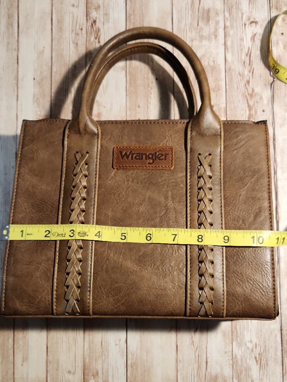 Wrangler Taupe Brown Braided-Accent Tote - Picture 5 of 7